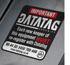 Datatag Tamper Evident Warning and Re-Registration Label